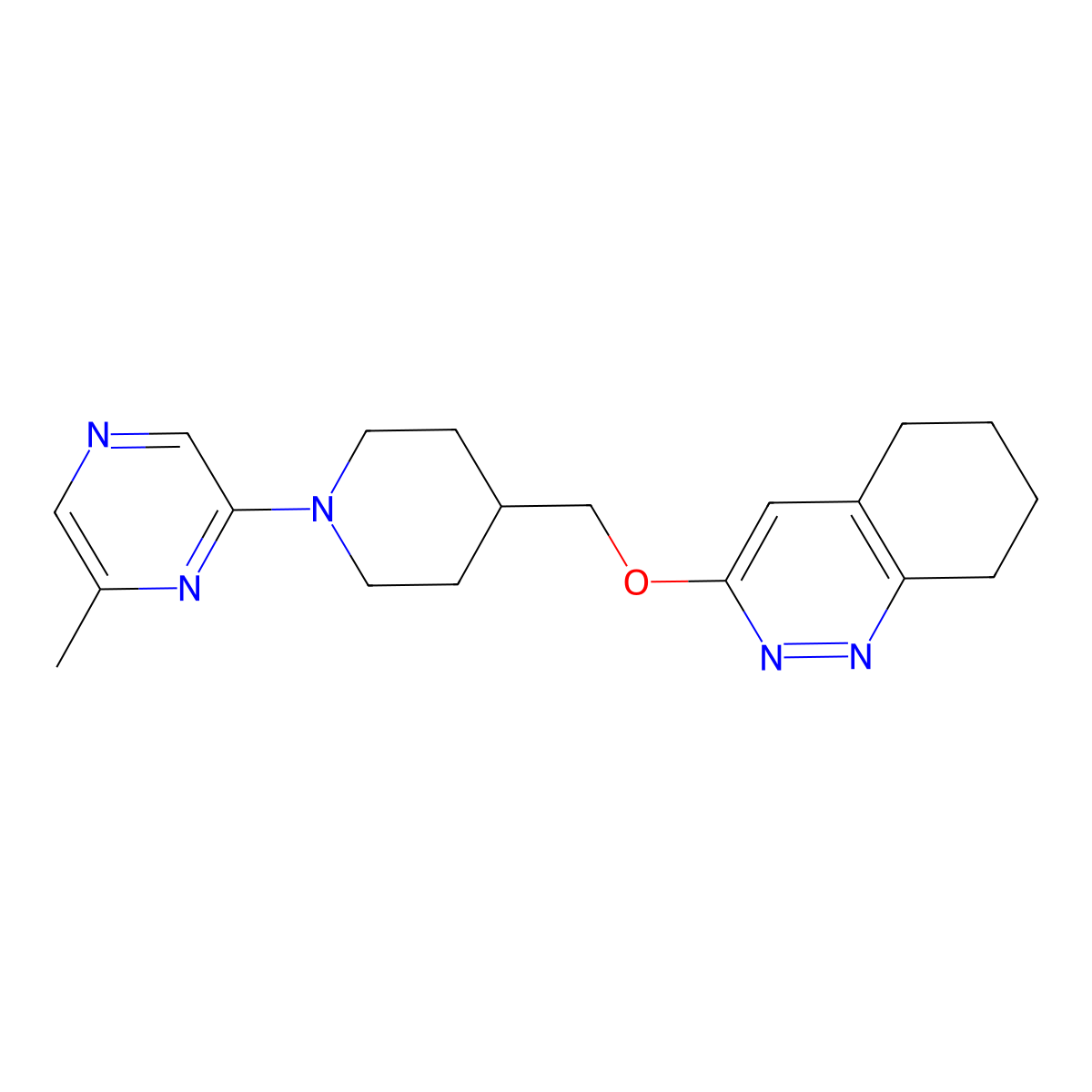 3-{[1-(6-Methylpyrazin-2-yl)piperidin-4-yl]methoxy}-5,6,7,8-tetrahydrocinnoline molecular structure, CAS 2320506-53-2