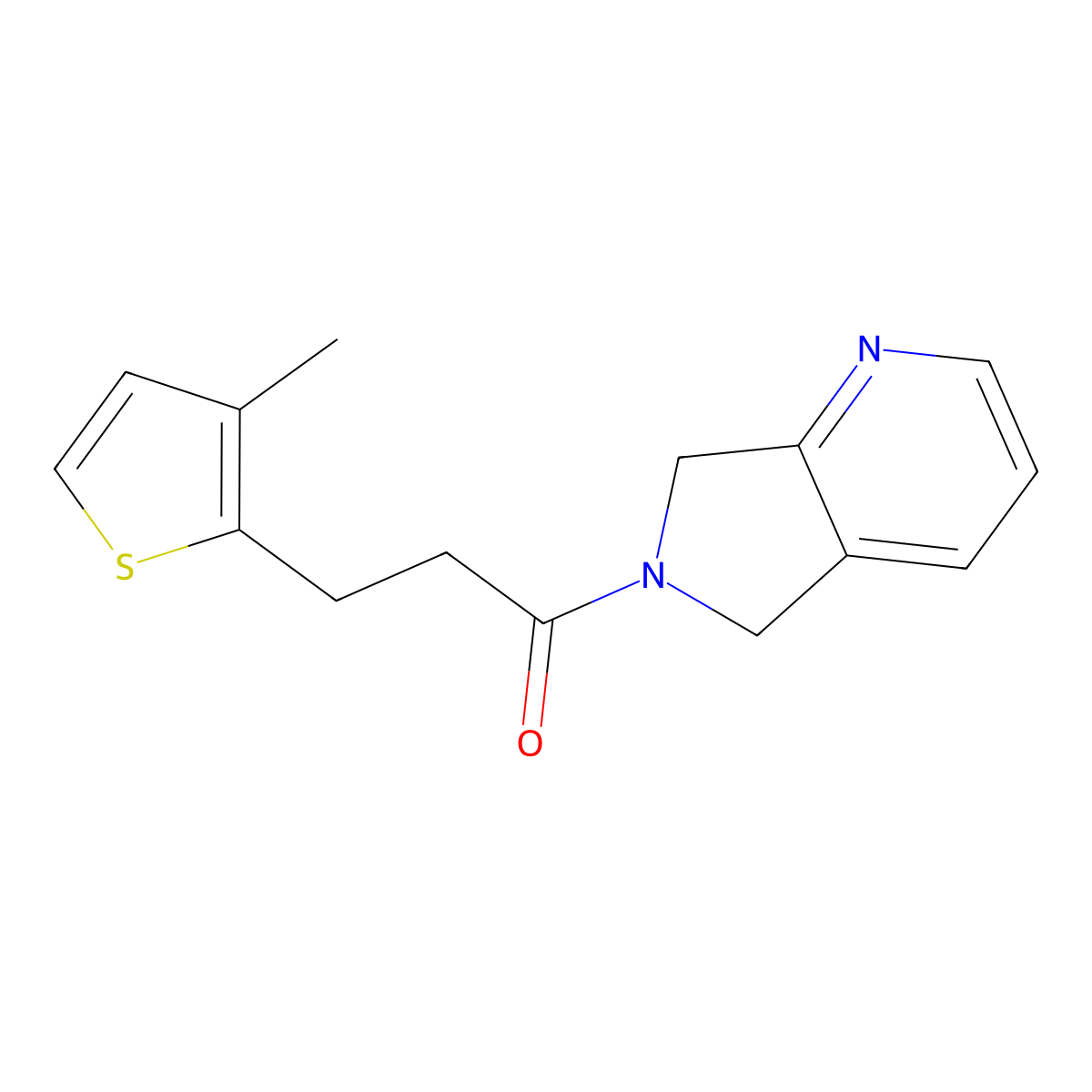 3-(3-methylthiophen-2-yl)-1-(5H-pyrrolo[3,4-b]pyridin-6(7H)-yl)propan-1-one molecular structure, CAS 2320506-71-4
