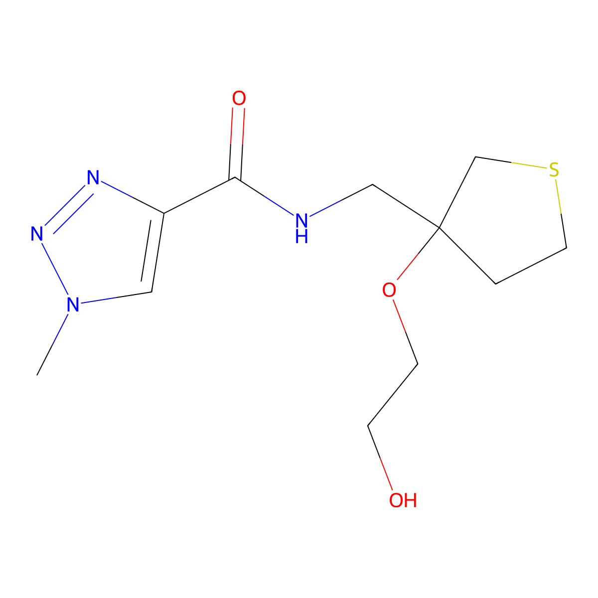 N-{[3-(2-hydroxyethoxy)thiolan-3-yl]methyl}-1-methyl-1H-1,2,3-triazole-4-carboxamide molecular structure, CAS 2320514-69-8
