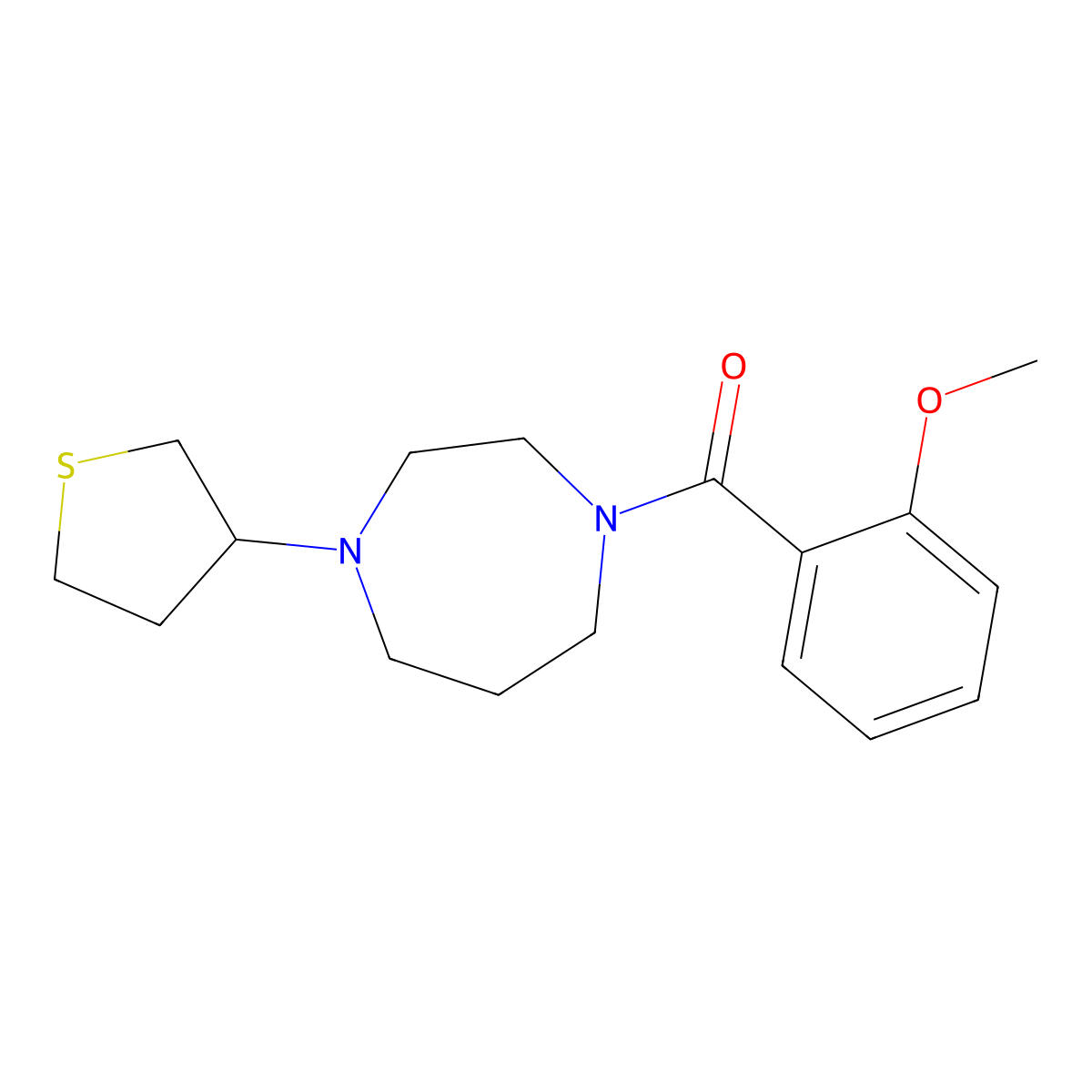 1-(2-Methoxybenzoyl)-4-(thiolan-3-yl)-1,4-diazepane molecular structure, CAS 2320514-86-9