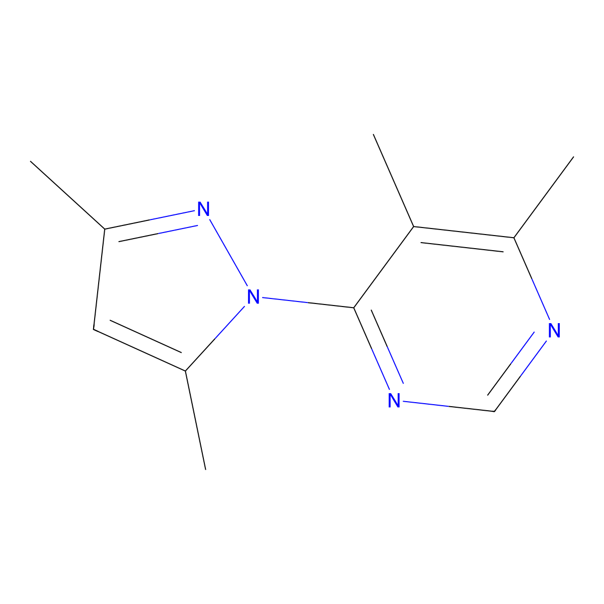 4-(3,5-dimethyl-1H-pyrazol-1-yl)-5,6-dimethylpyrimidine molecular structure, CAS 2320515-22-6