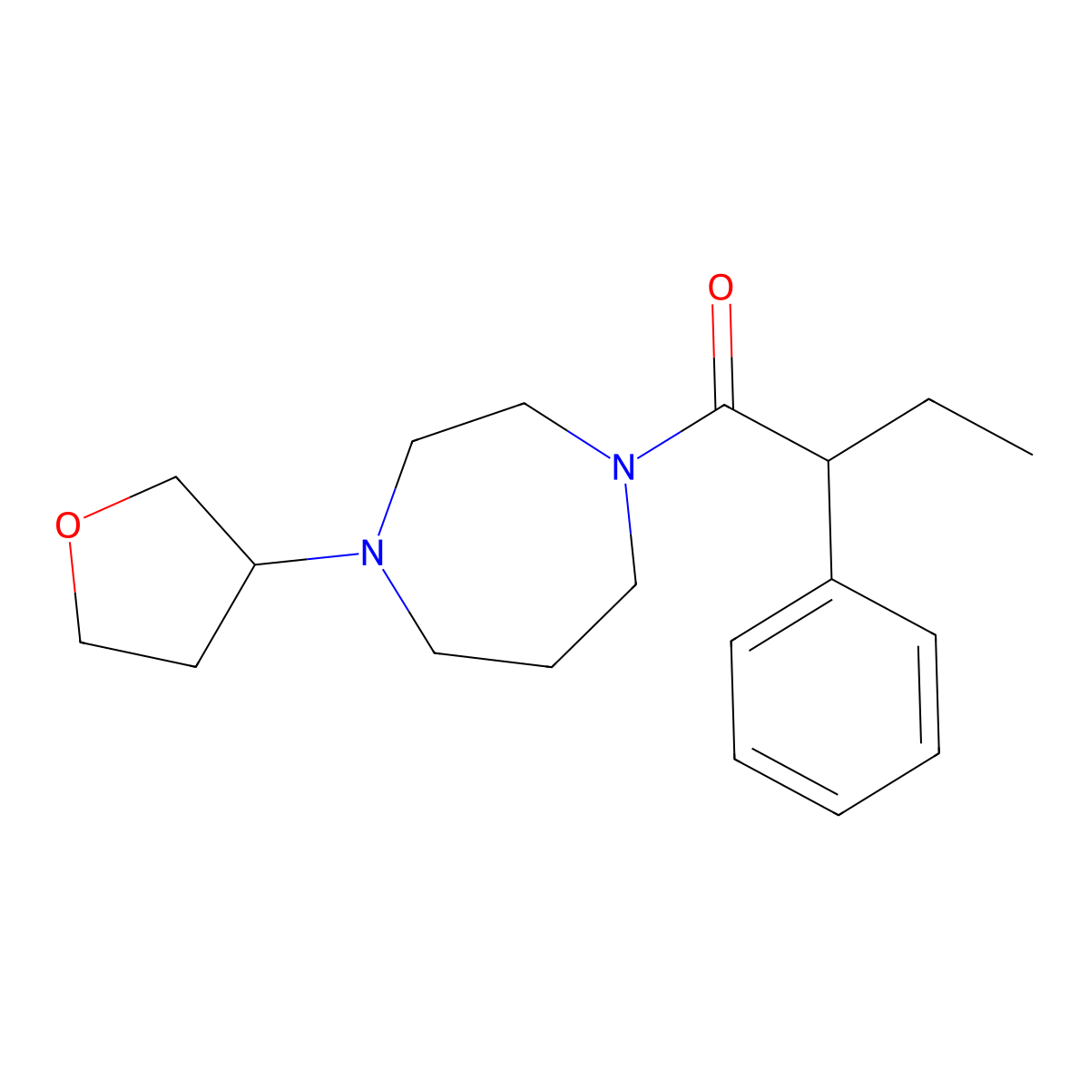 1-[4-(Oxolan-3-yl)-1,4-diazepan-1-yl]-2-phenylbutan-1-one molecular structure, CAS 2320515-50-0