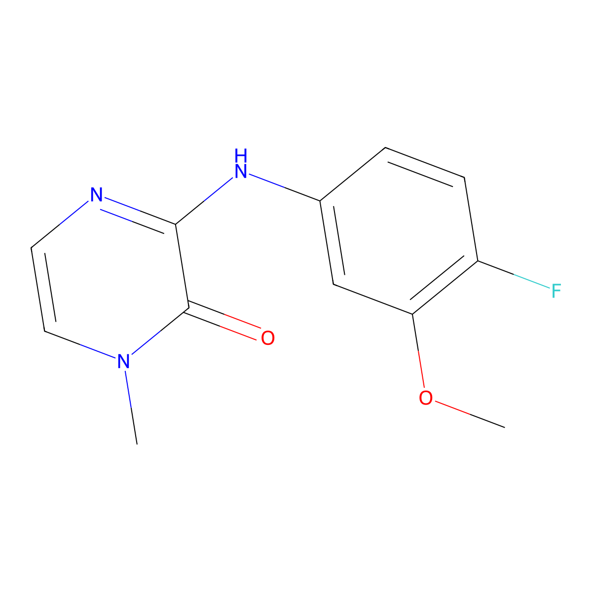3-[(4-Fluoro-3-methoxyphenyl)amino]-1-methyl-1,2-dihydropyrazin-2-one molecular structure, CAS 2320515-99-7