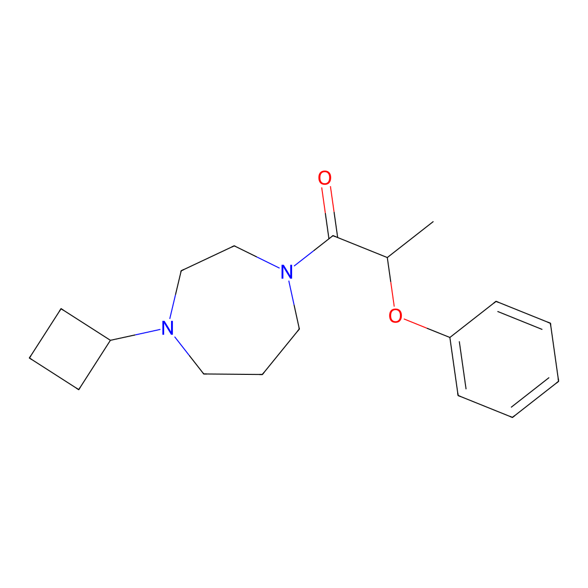 1-(4-Cyclobutyl-1,4-diazepan-1-yl)-2-phenoxypropan-1-one molecular structure, CAS 2320516-17-2