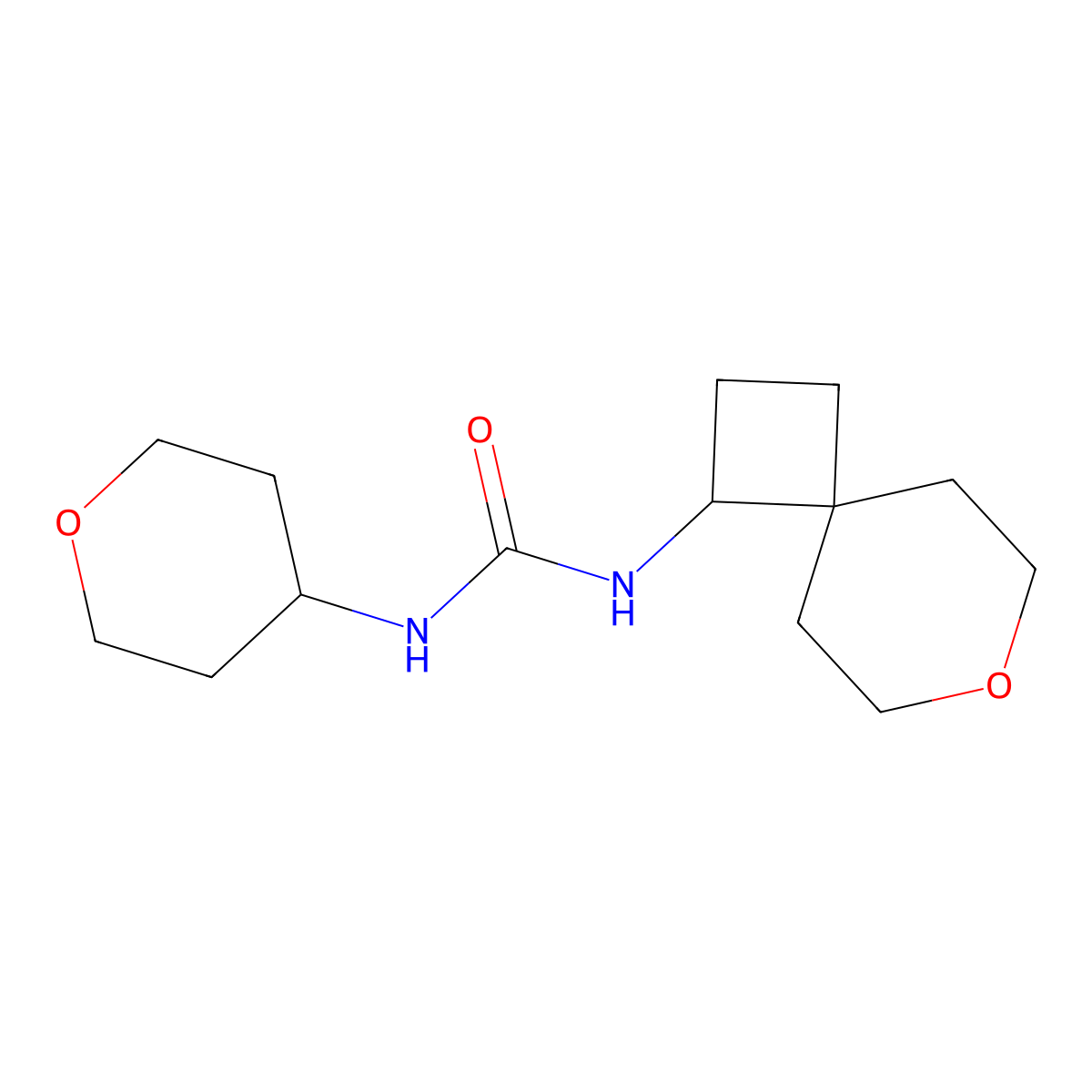 1-(Oxan-4-yl)-3-{7-oxaspiro[3.5]nonan-1-yl}urea molecular structure, CAS 2320516-43-4