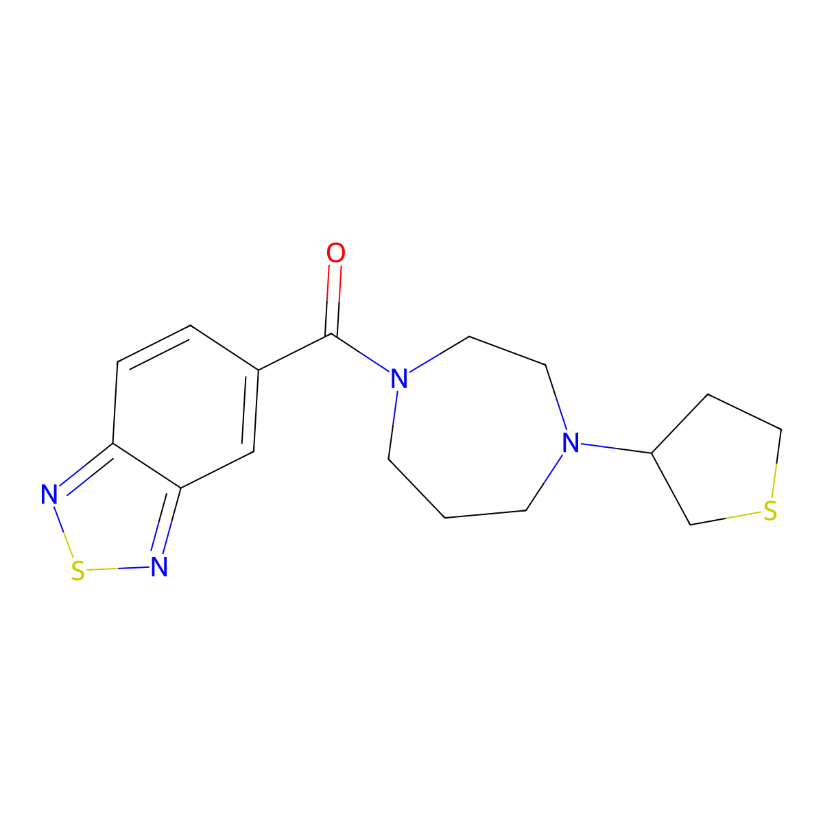 5-[4-(Thiolan-3-yl)-1,4-diazepane-1-carbonyl]-2,1,3-benzothiadiazole molecular structure, CAS 2320517-25-5