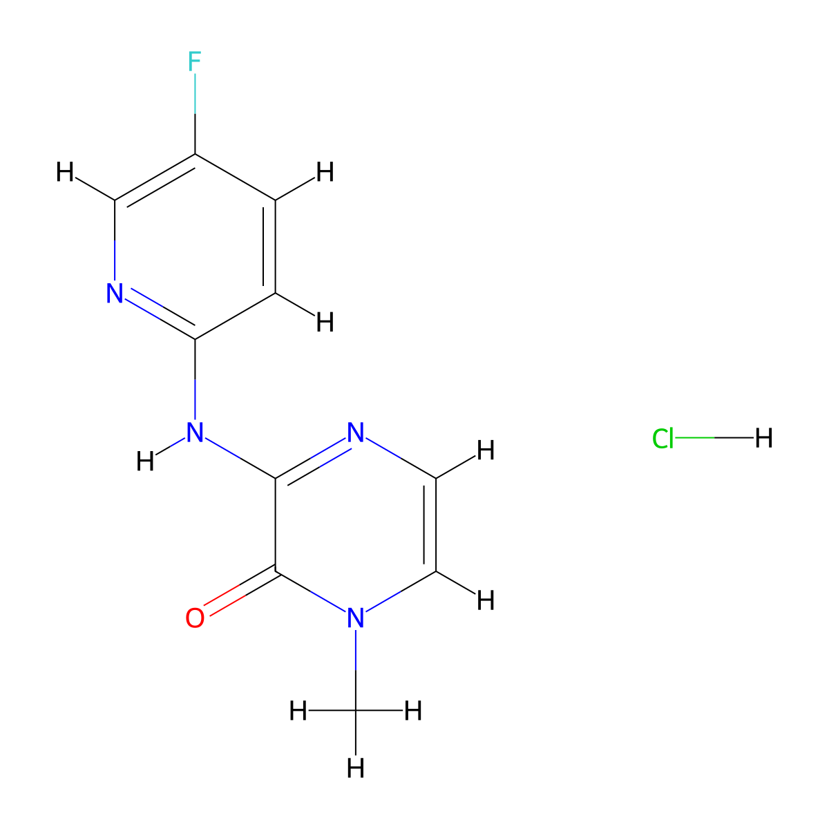3-[(5-Fluoropyridin-2-yl)amino]-1-methyl-1,2-dihydropyrazin-2-one hydrochloride molecular structure, CAS 2320517-50-6