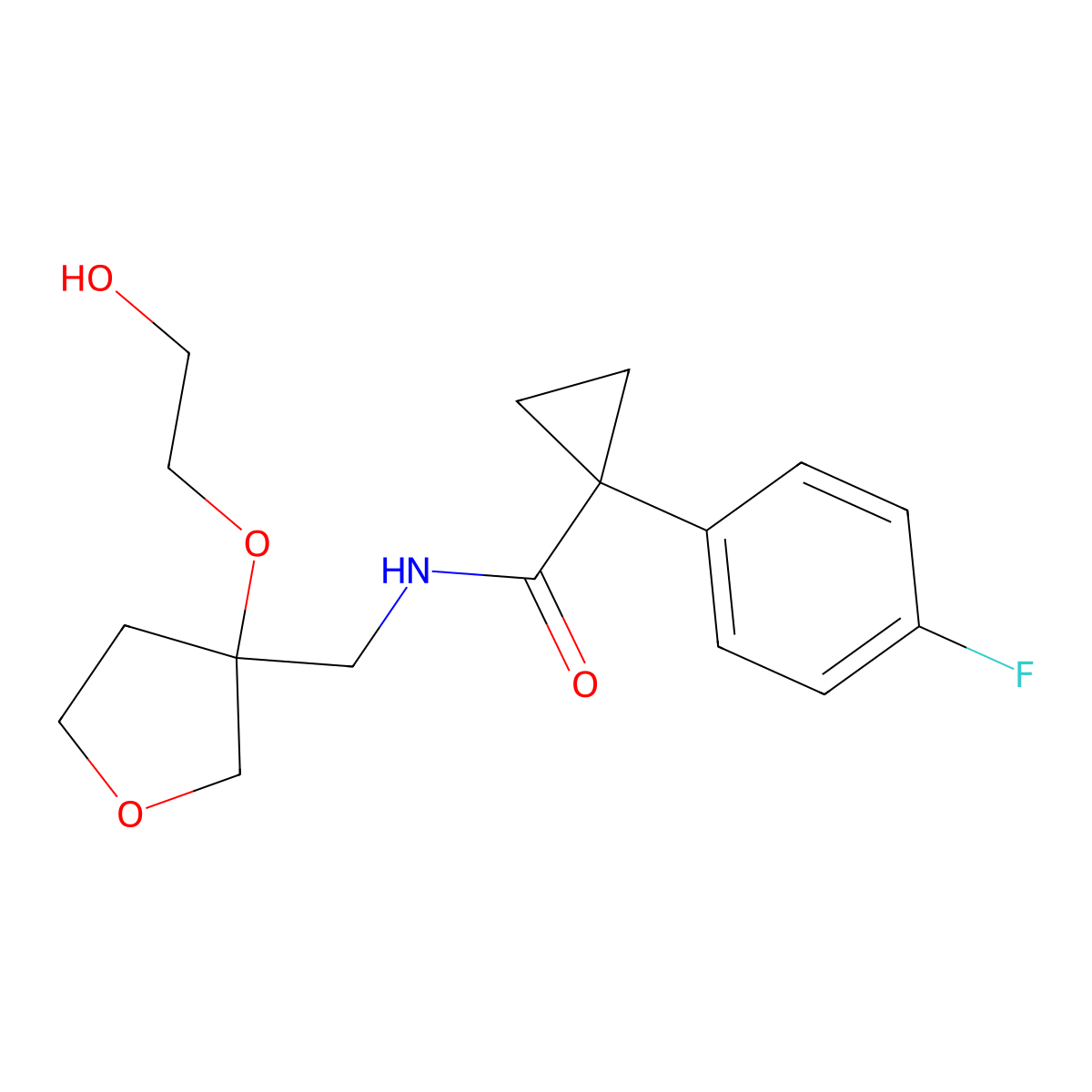 1-(4-fluorophenyl)-N-{[3-(2-hydroxyethoxy)oxolan-3-yl]methyl}cyclopropane-1-carboxamide molecular structure, CAS 2320518-31-6