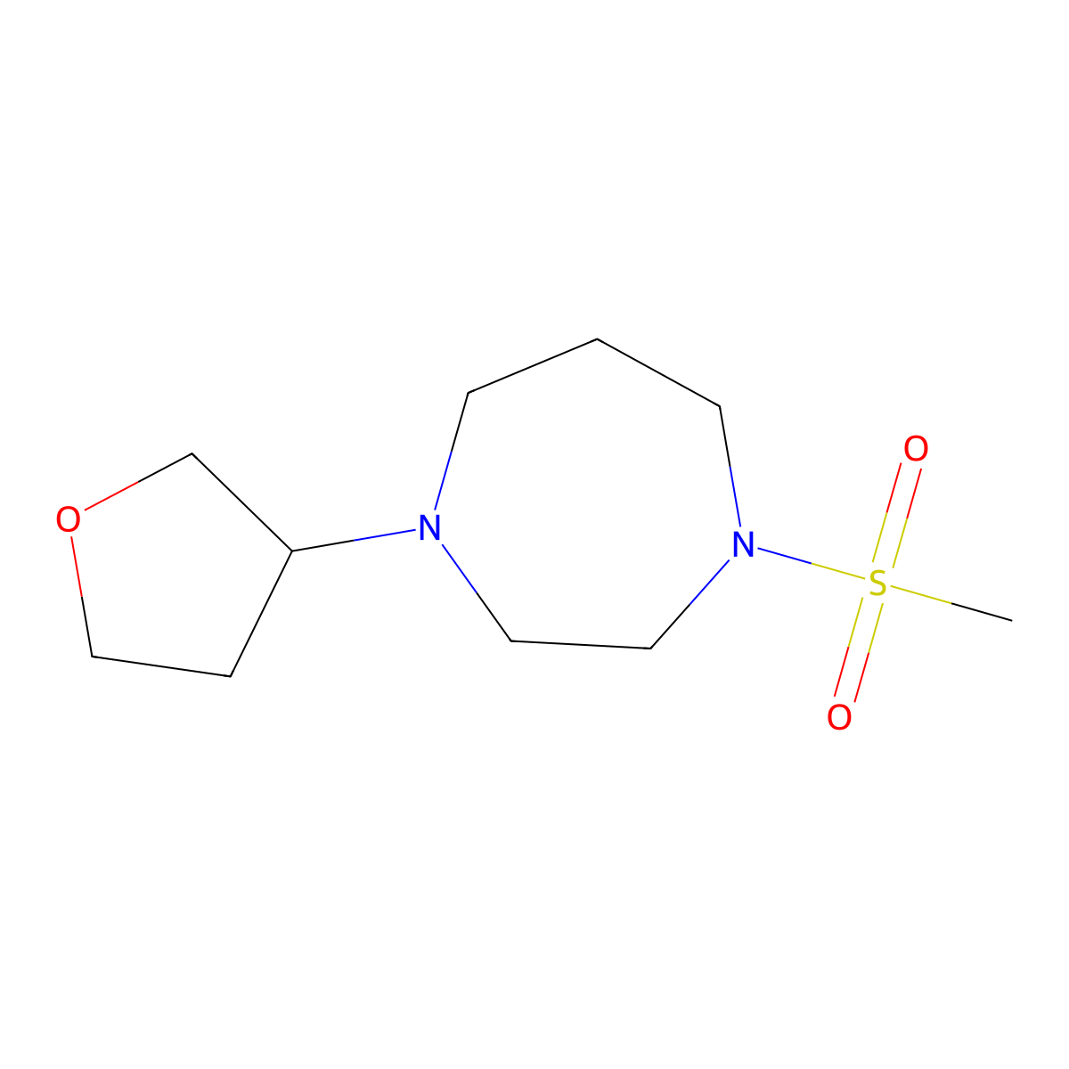 1-(Methylsulfonyl)-4-(tetrahydrofuran-3-yl)-1,4-diazepane molecular structure, CAS 2320518-50-9