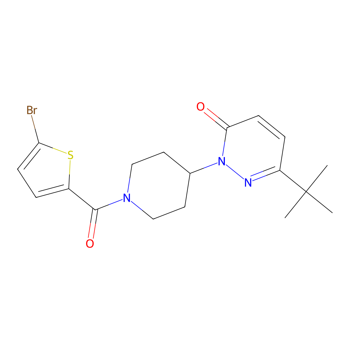 2-[1-(5-Bromothiophene-2-carbonyl)piperidin-4-yl]-6-tert-butyl-2,3-dihydropyridazin-3-one molecular structure, CAS 2320519-58-0