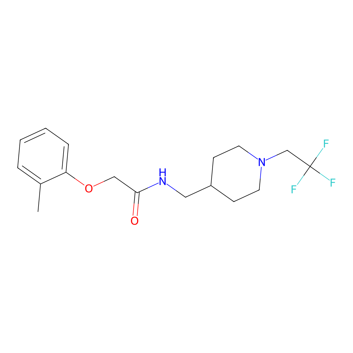 2-(2-methylphenoxy)-N-{[1-(2,2,2-trifluoroethyl)piperidin-4-yl]methyl}acetamide molecular structure, CAS 2320522-99-2