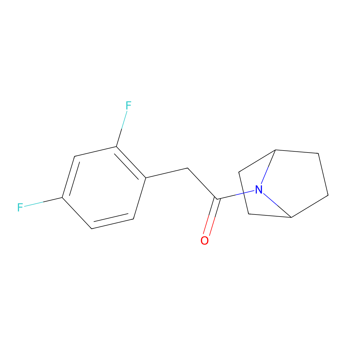 1-{7-Azabicyclo[2.2.1]heptan-7-yl}-2-(2,4-difluorophenyl)ethan-1-one molecular structure, CAS 2320523-24-6