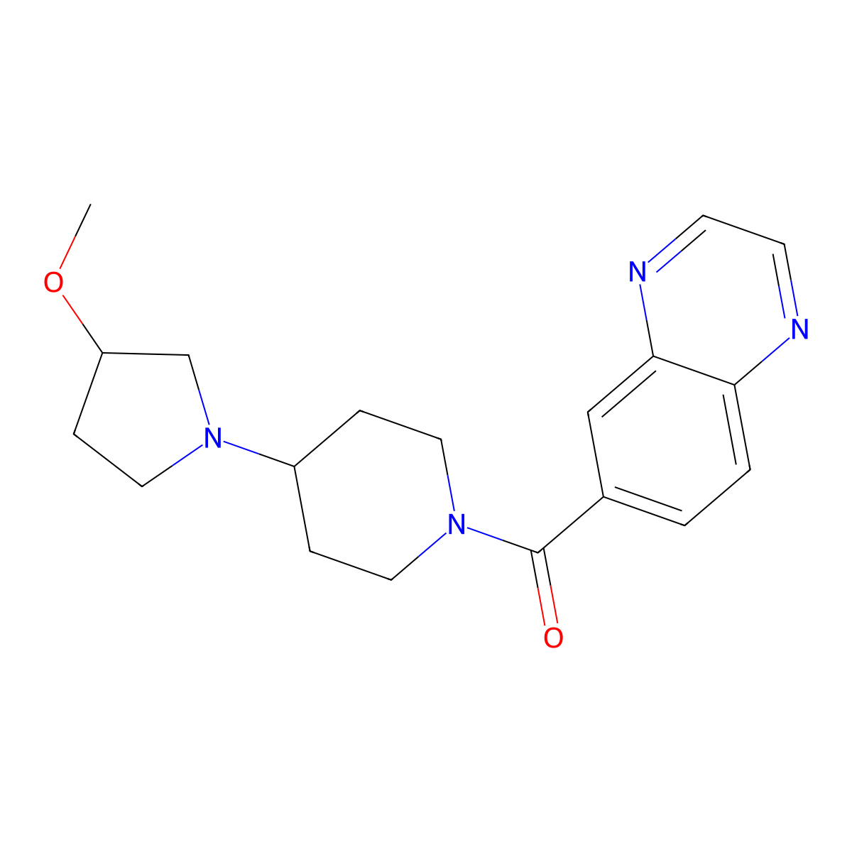 6-[4-(3-Methoxypyrrolidin-1-yl)piperidine-1-carbonyl]quinoxaline molecular structure, CAS 2320524-16-9