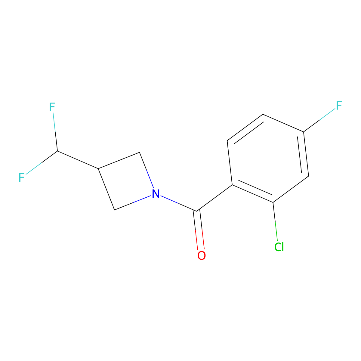 (2-Chloro-4-fluorophenyl)(3-(difluoromethyl)azetidin-1-yl)methanone molecular structure, CAS 2320524-65-8