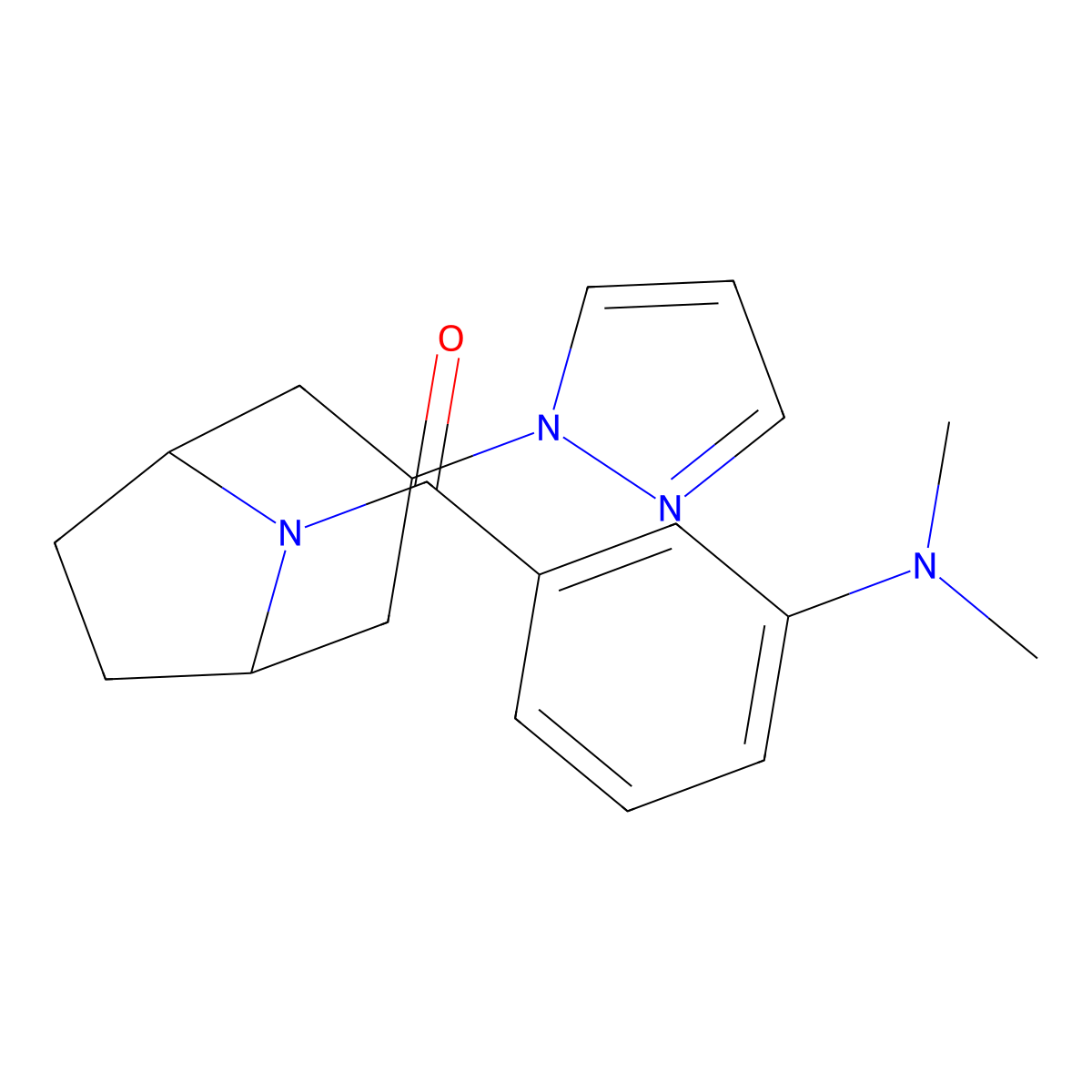 N,N-dimethyl-3-[3-(1H-pyrazol-1-yl)-8-azabicyclo[3.2.1]octane-8-carbonyl]aniline molecular structure, CAS 2320524-94-3