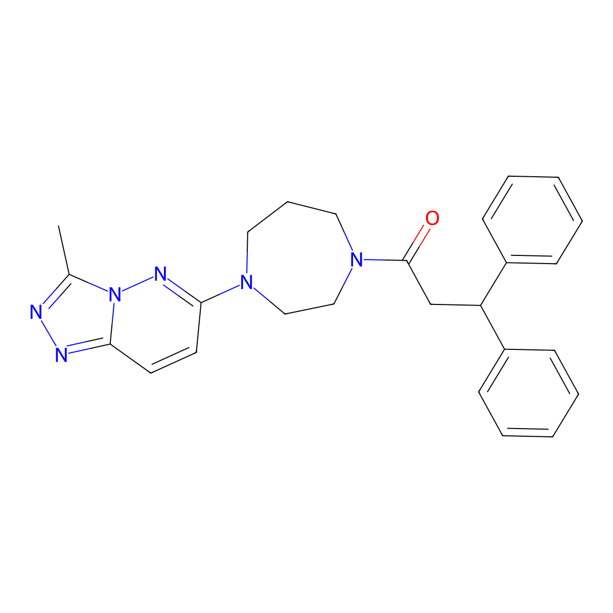 1-(4-{3-Methyl-[1,2,4]triazolo[4,3-b]pyridazin-6-yl}-1,4-diazepan-1-yl)-3,3-diphenylpropan-1-one molecular structure, CAS 2320534-40-3