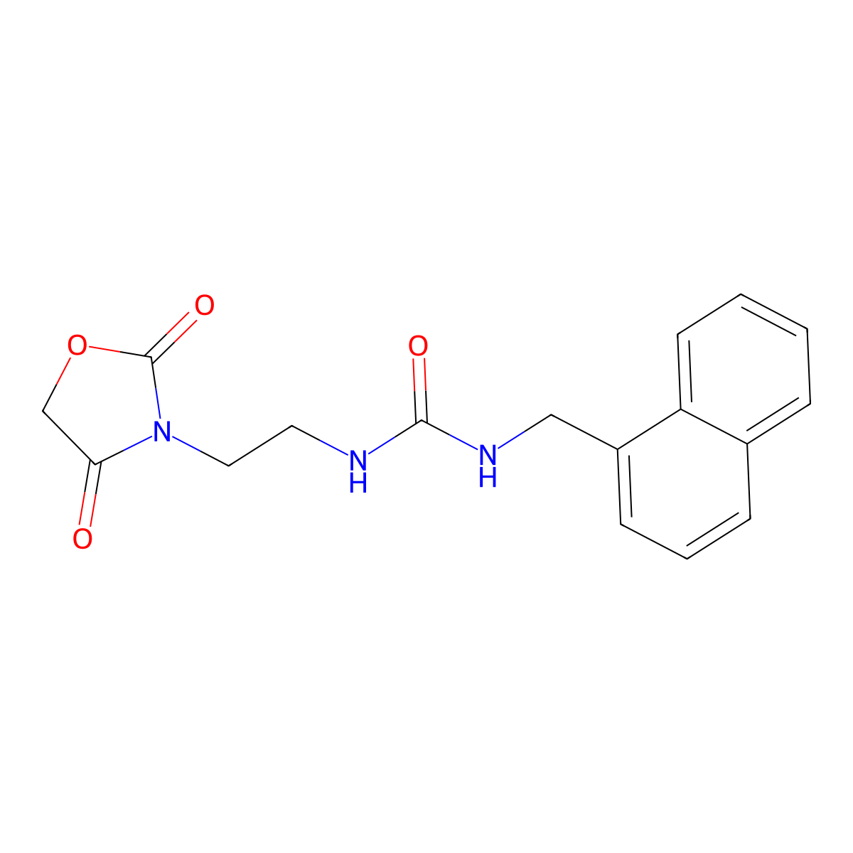 3-[2-(2,4-Dioxo-1,3-oxazolidin-3-yl)ethyl]-1-[(naphthalen-1-yl)methyl]urea molecular structure, CAS 2320534-54-9