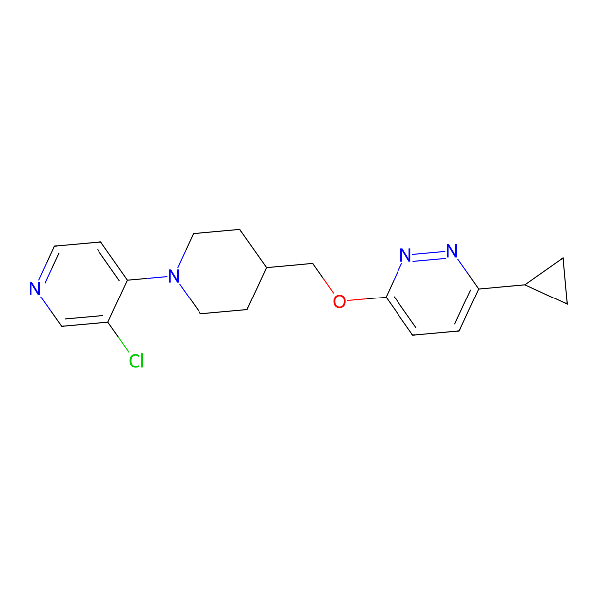 3-{[1-(3-Chloropyridin-4-yl)piperidin-4-yl]methoxy}-6-cyclopropylpyridazine molecular structure, CAS 2320534-99-2