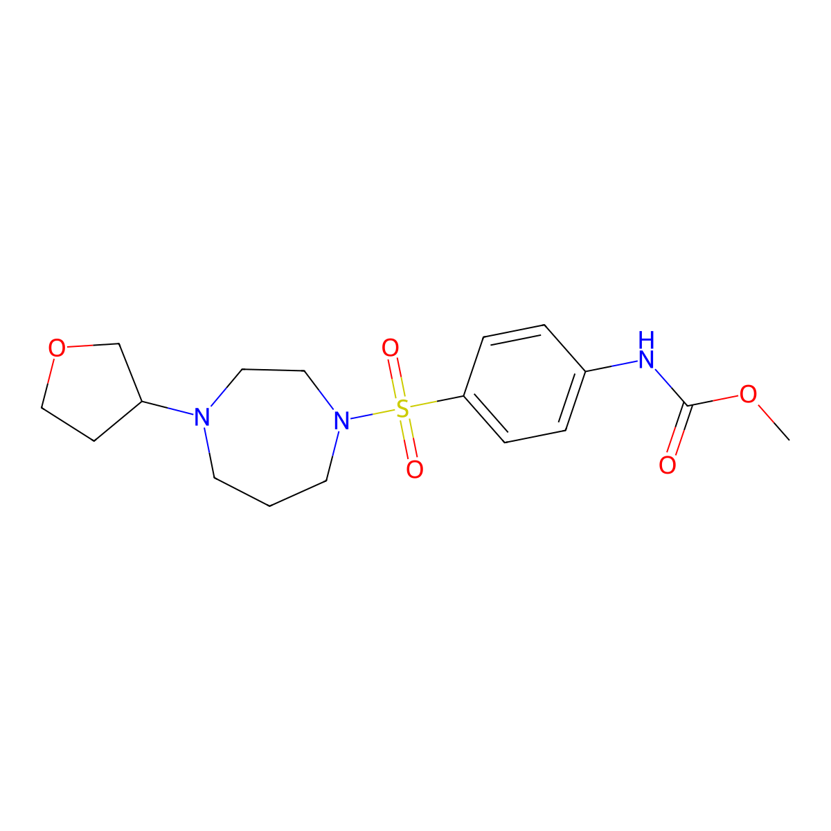 methyl N-(4-{[4-(oxolan-3-yl)-1,4-diazepan-1-yl]sulfonyl}phenyl)carbamate molecular structure, CAS 2320535-49-5