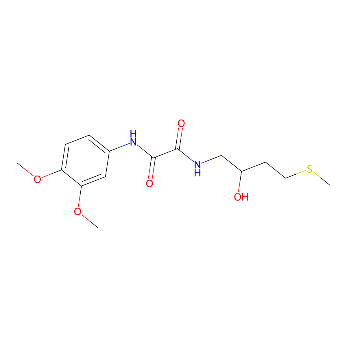 N'-(3,4-dimethoxyphenyl)-N-[2-hydroxy-4-(methylsulfanyl)butyl]ethanediamide molecular structure, CAS 2320535-55-3