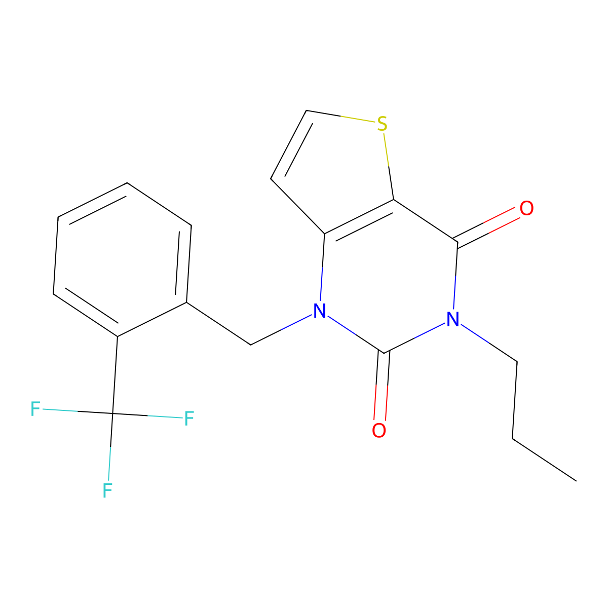 3-propyl-1-(2-(trifluoromethyl)benzyl)thieno[3,2-d]pyrimidine-2,4(1H,3H)-dione molecular structure, CAS 2320536-04-5