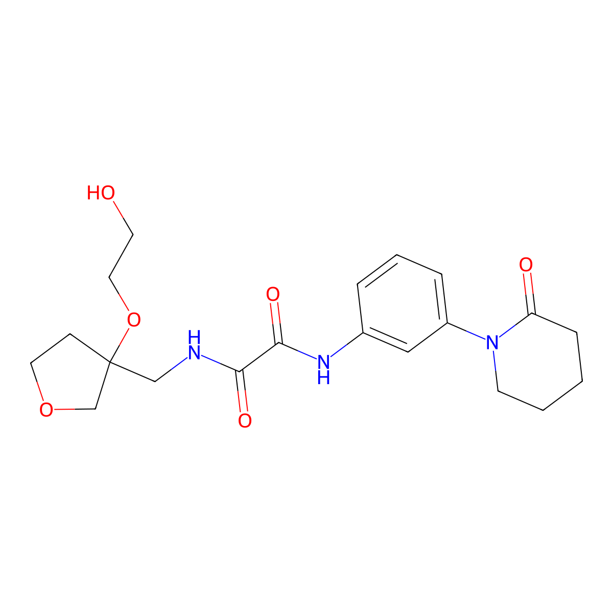 N-{[3-(2-hydroxyethoxy)oxolan-3-yl]methyl}-N'-[3-(2-oxopiperidin-1-yl)phenyl]ethanediamide molecular structure, CAS 2320536-09-0