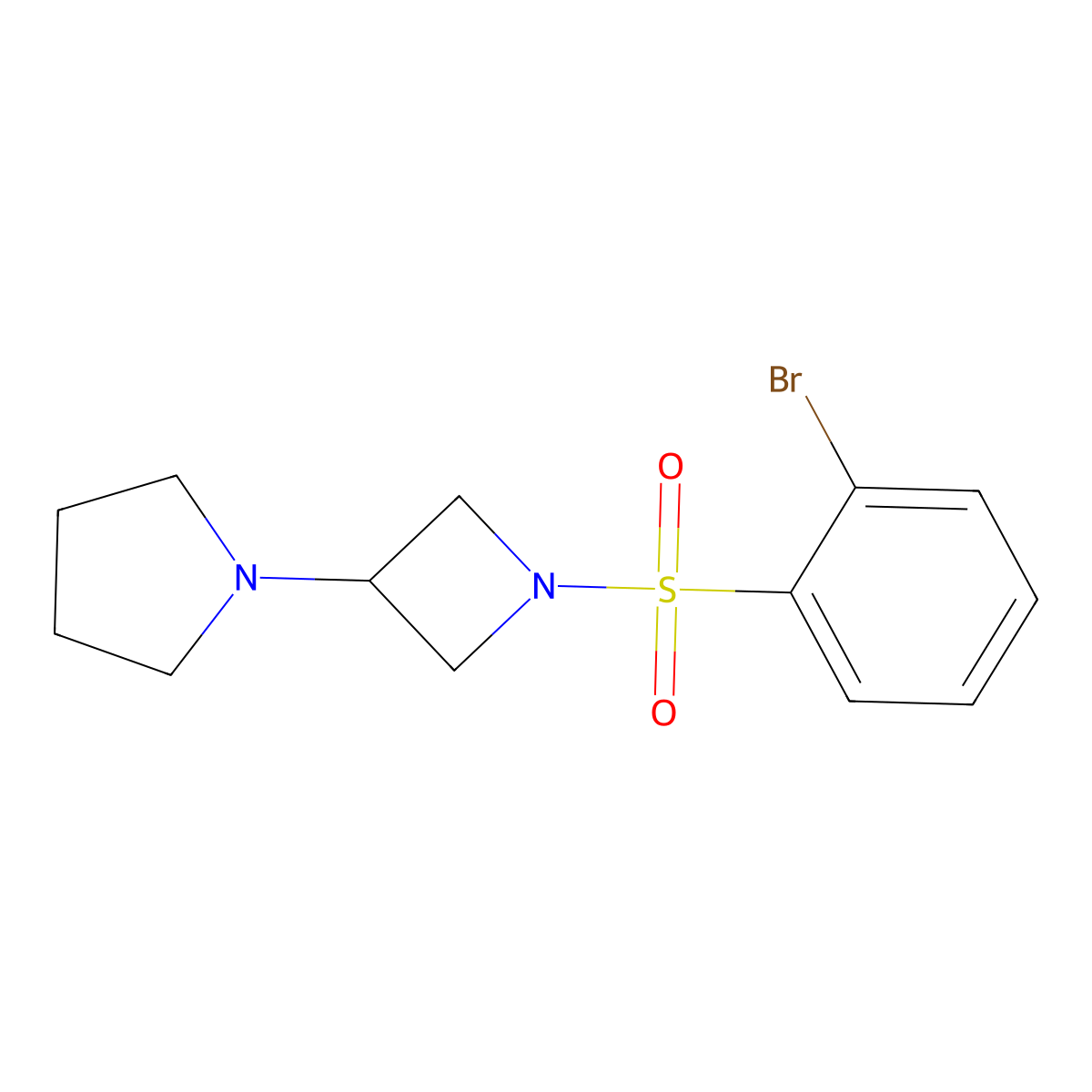 1-[1-(2-Bromobenzenesulfonyl)azetidin-3-yl]pyrrolidine molecular structure, CAS 2320536-25-0