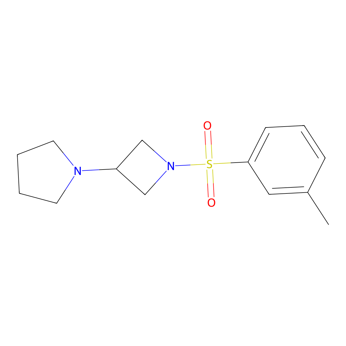 1-[1-(3-Methylbenzenesulfonyl)azetidin-3-yl]pyrrolidine molecular structure, CAS 2320536-39-6