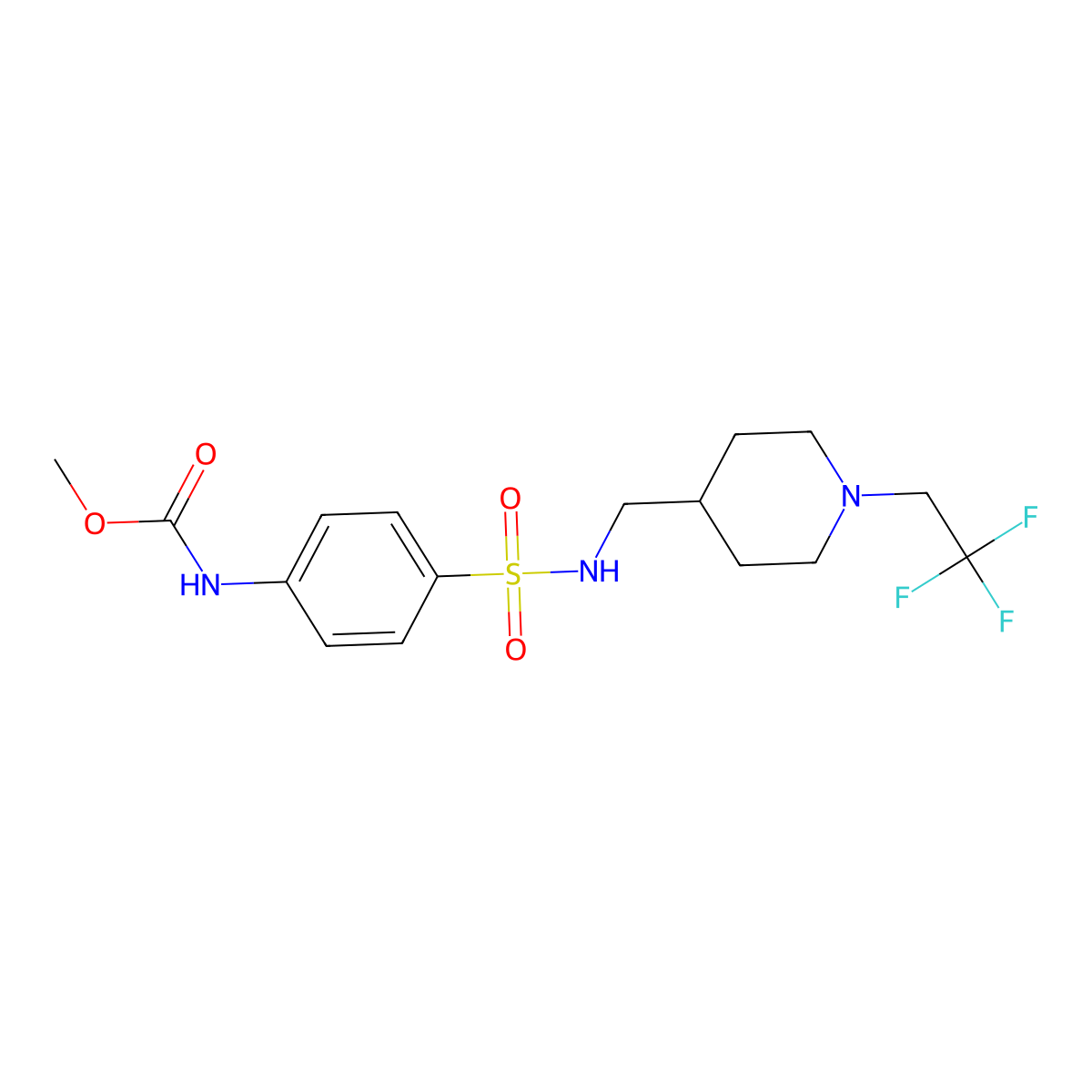 methyl N-[4-({[1-(2,2,2-trifluoroethyl)piperidin-4-yl]methyl}sulfamoyl)phenyl]carbamate molecular structure, CAS 2320536-65-8