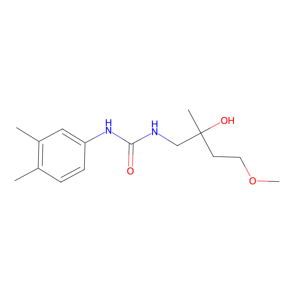 1-(3,4-Dimethylphenyl)-3-(2-hydroxy-4-methoxy-2-methylbutyl)urea molecular structure, CAS 2320536-68-1