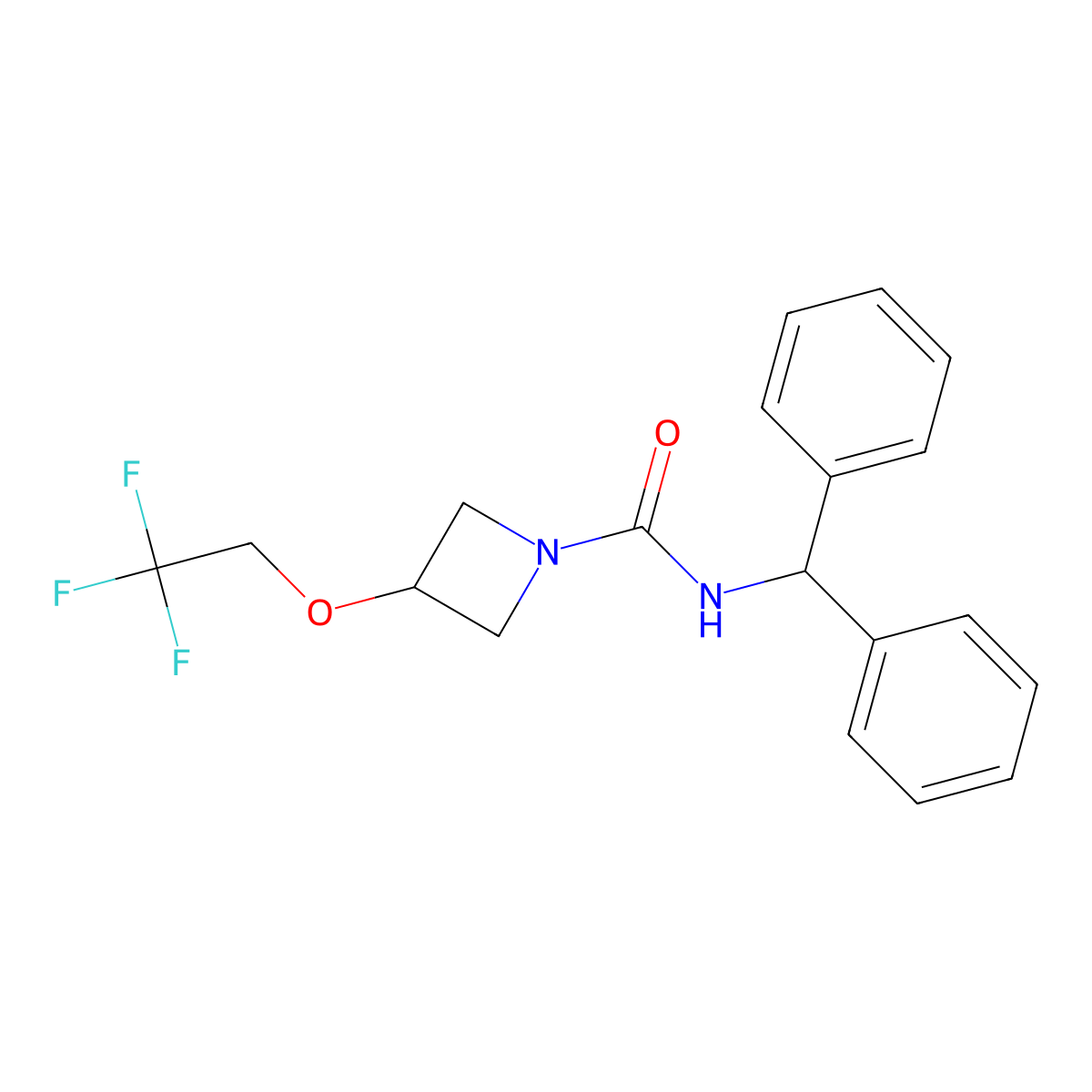N-benzhydryl-3-(2,2,2-trifluoroethoxy)azetidine-1-carboxamide molecular structure, CAS 2320536-81-8
