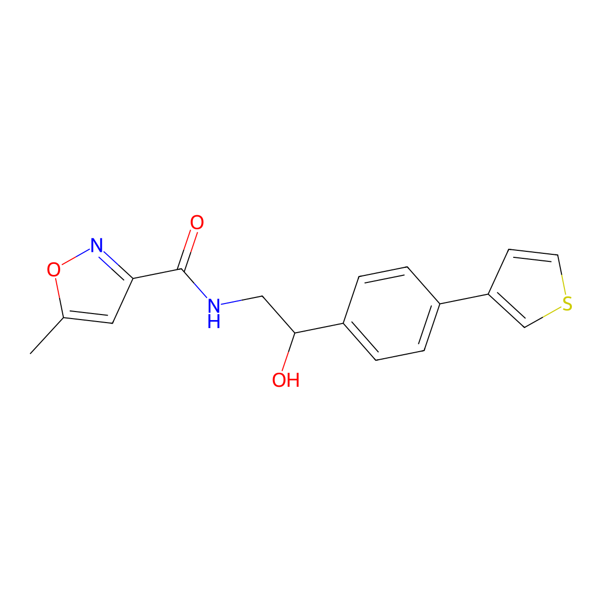 N-{2-hydroxy-2-[4-(thiophen-3-yl)phenyl]ethyl}-5-methyl-1,2-oxazole-3-carboxamide molecular structure, CAS 2320537-20-8