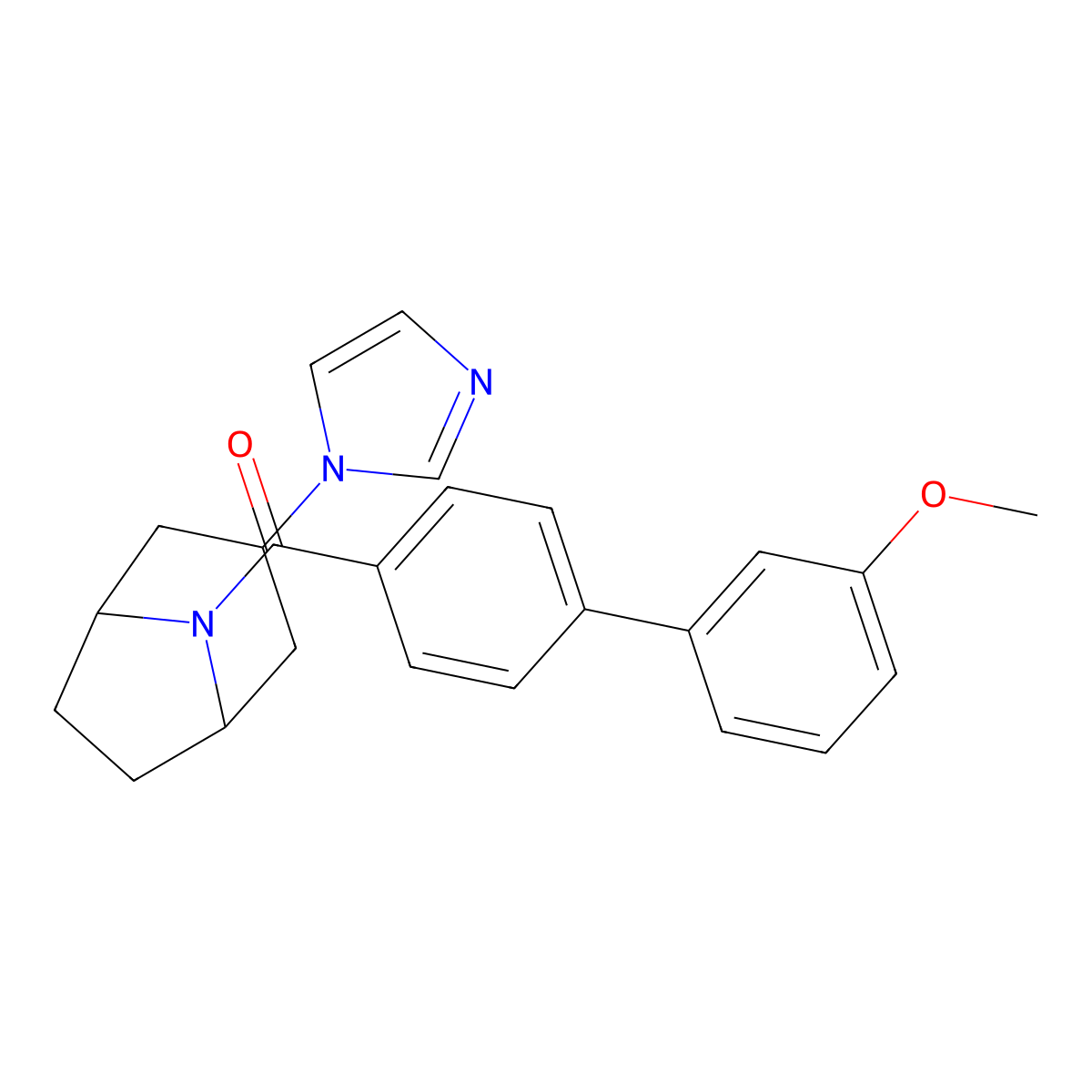 ((1R,5S)-3-(1H-imidazol-1-yl)-8-azabicyclo[3.2.1]octan-8-yl)(3'-methoxy-[1,1'-biphenyl]-4-yl)methanone molecular structure, CAS 2320537-27-5