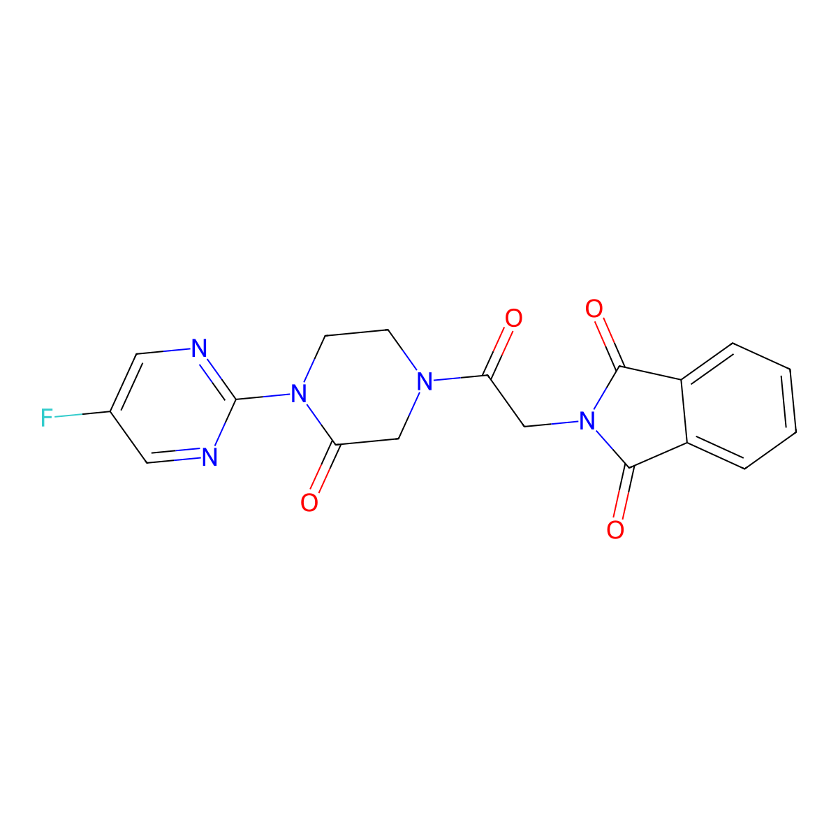 2-{2-[4-(5-fluoropyrimidin-2-yl)-3-oxopiperazin-1-yl]-2-oxoethyl}-2,3-dihydro-1H-isoindole-1,3-dione molecular structure, CAS 2320537-71-9