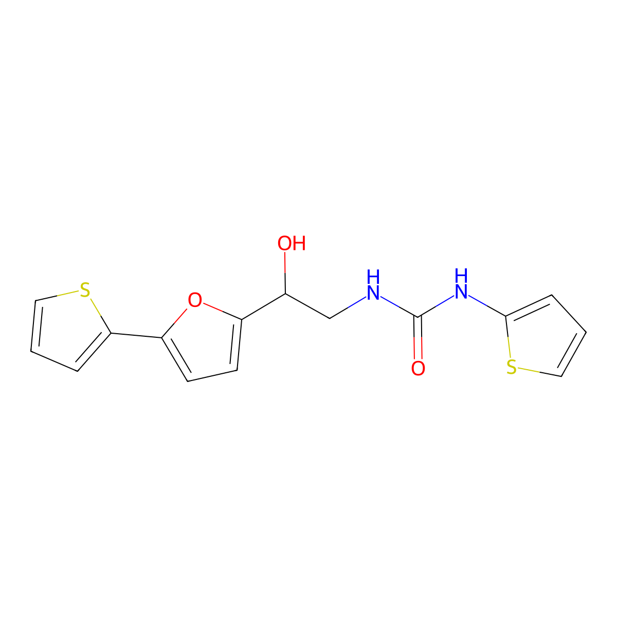 3-{2-Hydroxy-2-[5-(thiophen-2-yl)furan-2-yl]ethyl}-1-(thiophen-2-yl)urea molecular structure, CAS 2320537-88-8