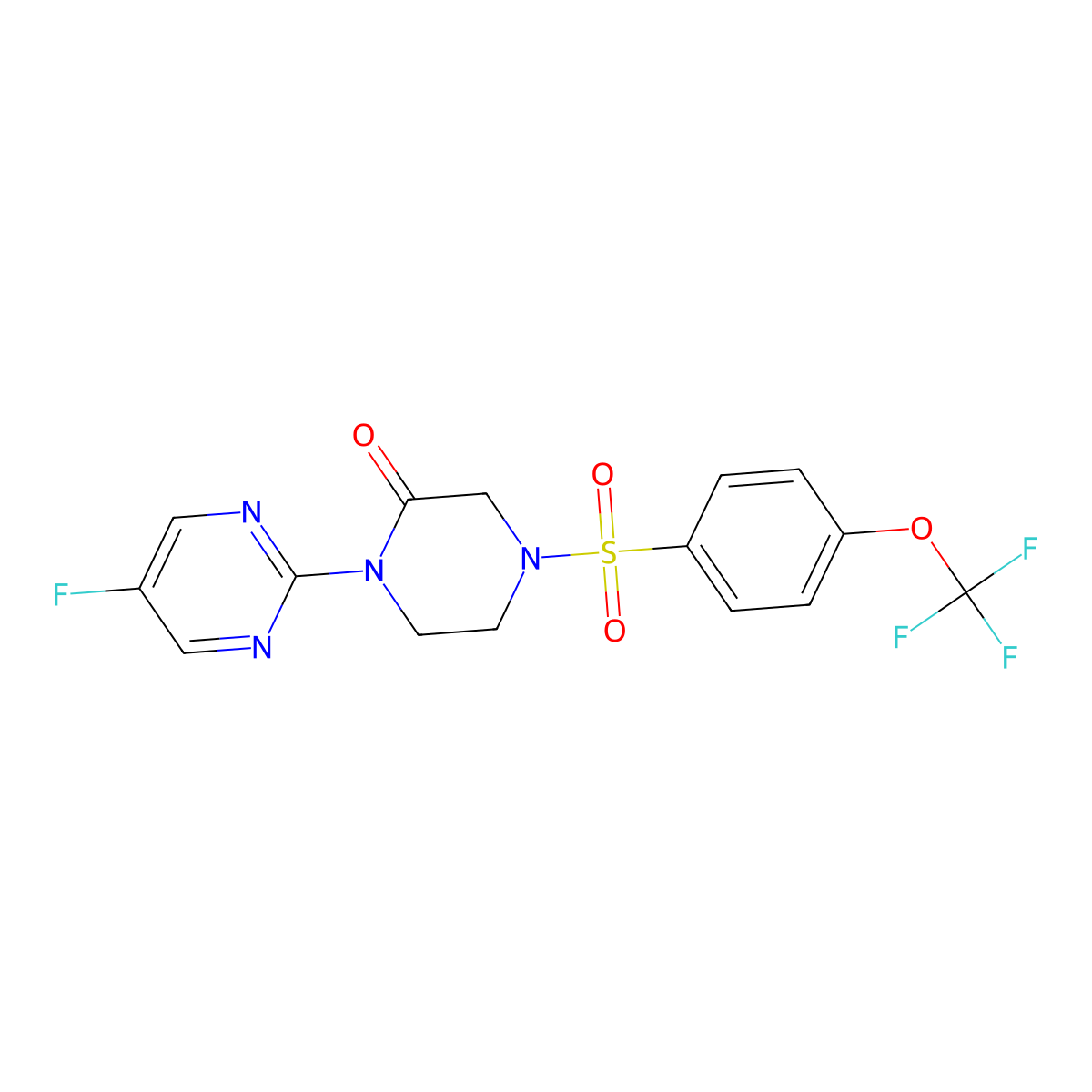 1-(5-Fluoropyrimidin-2-yl)-4-[4-(trifluoromethoxy)benzenesulfonyl]piperazin-2-one molecular structure, CAS 2320538-40-5