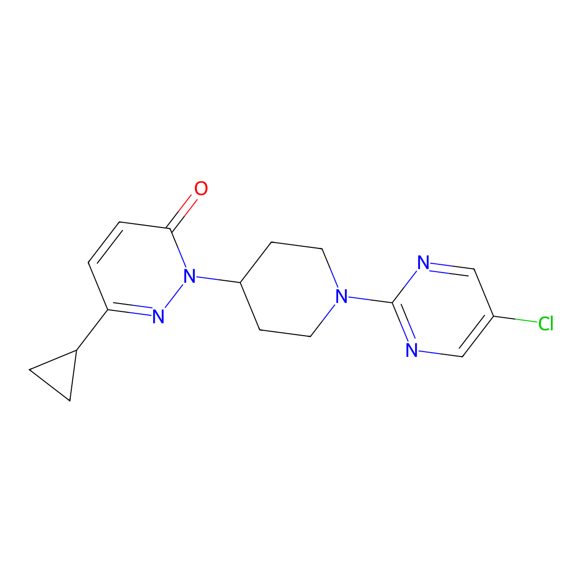 2-[1-(5-Chloropyrimidin-2-yl)piperidin-4-yl]-6-cyclopropyl-2,3-dihydropyridazin-3-one molecular structure, CAS 2320538-77-8