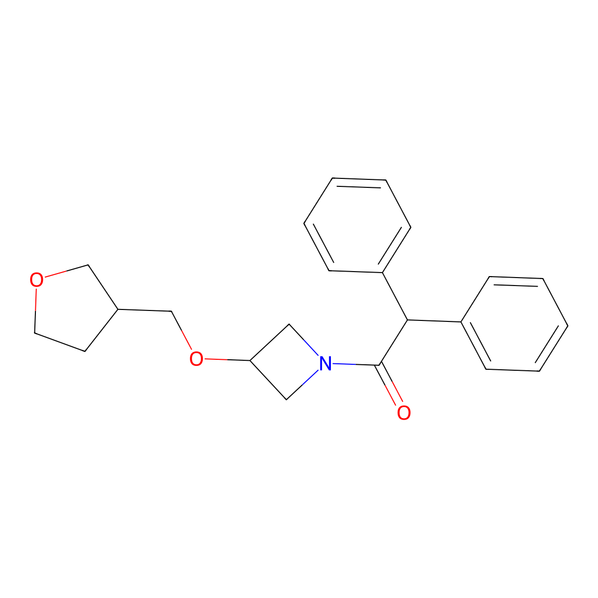 1-{3-[(Oxolan-3-yl)methoxy]azetidin-1-yl}-2,2-diphenylethan-1-one molecular structure, CAS 2320539-34-0