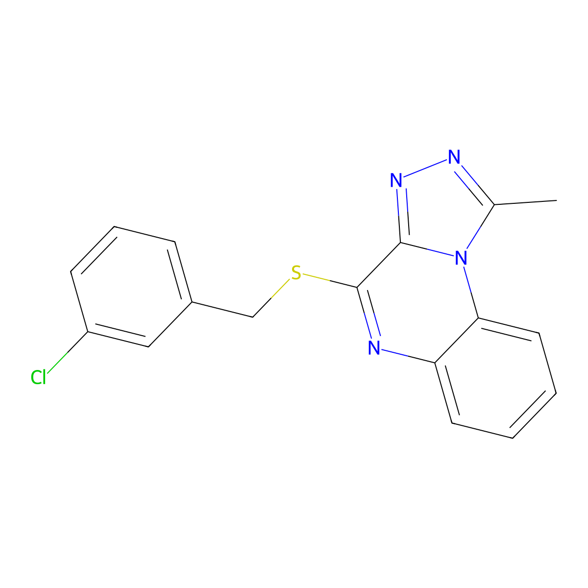 4-{[(3-Chlorophenyl)methyl]sulfanyl}-1-methyl-[1,2,4]triazolo[4,3-a]quinoxaline molecular structure, CAS 2320539-57-7