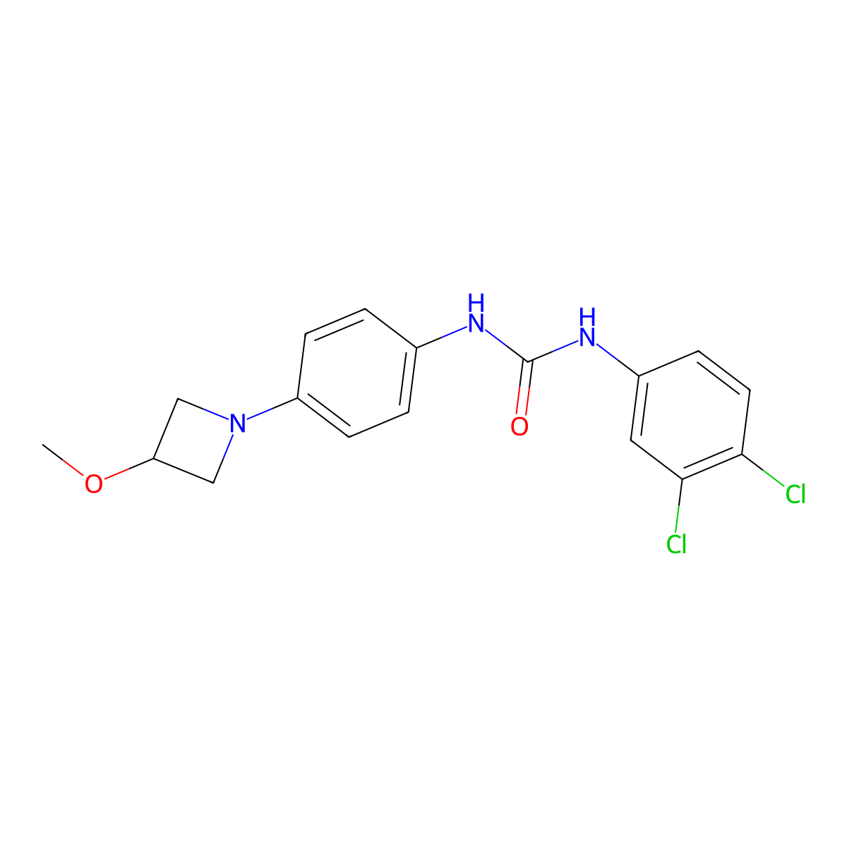1-(3,4-Dichlorophenyl)-3-[4-(3-methoxyazetidin-1-yl)phenyl]urea molecular structure, CAS 2320539-62-4