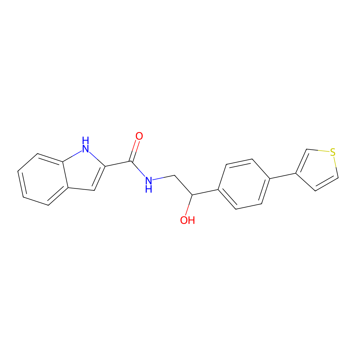 N-{2-hydroxy-2-[4-(thiophen-3-yl)phenyl]ethyl}-1H-indole-2-carboxamide molecular structure, CAS 2320539-70-4