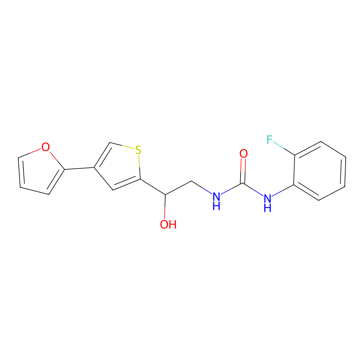 1-(2-Fluorophenyl)-3-{2-[4-(furan-2-yl)thiophen-2-yl]-2-hydroxyethyl}urea molecular structure, CAS 2320539-78-2