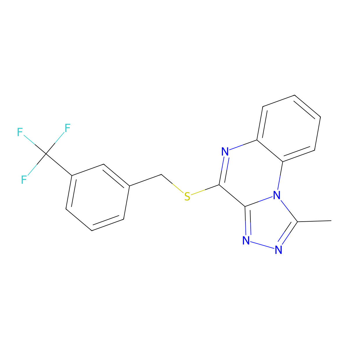 1-Methyl-4-({[3-(trifluoromethyl)phenyl]methyl}sulfanyl)-[1,2,4]triazolo[4,3-a]quinoxaline molecular structure, CAS 2320539-98-6