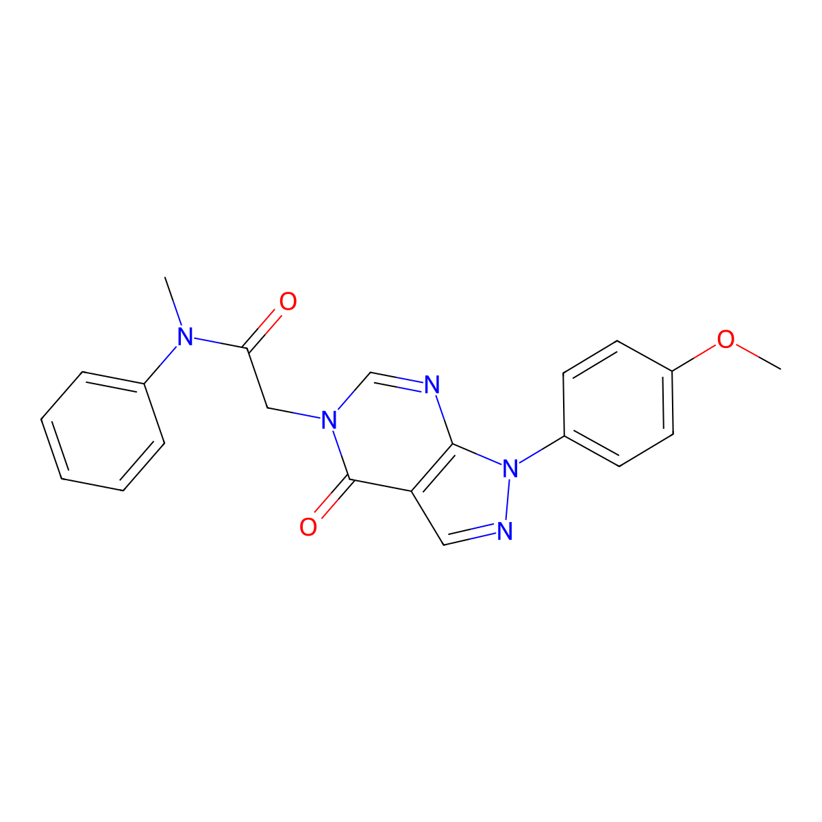 2-[1-(4-methoxyphenyl)-4-oxo-1H,4H,5H-pyrazolo[3,4-d]pyrimidin-5-yl]-N-methyl-N-phenylacetamide molecular structure, CAS 2320543-74-4