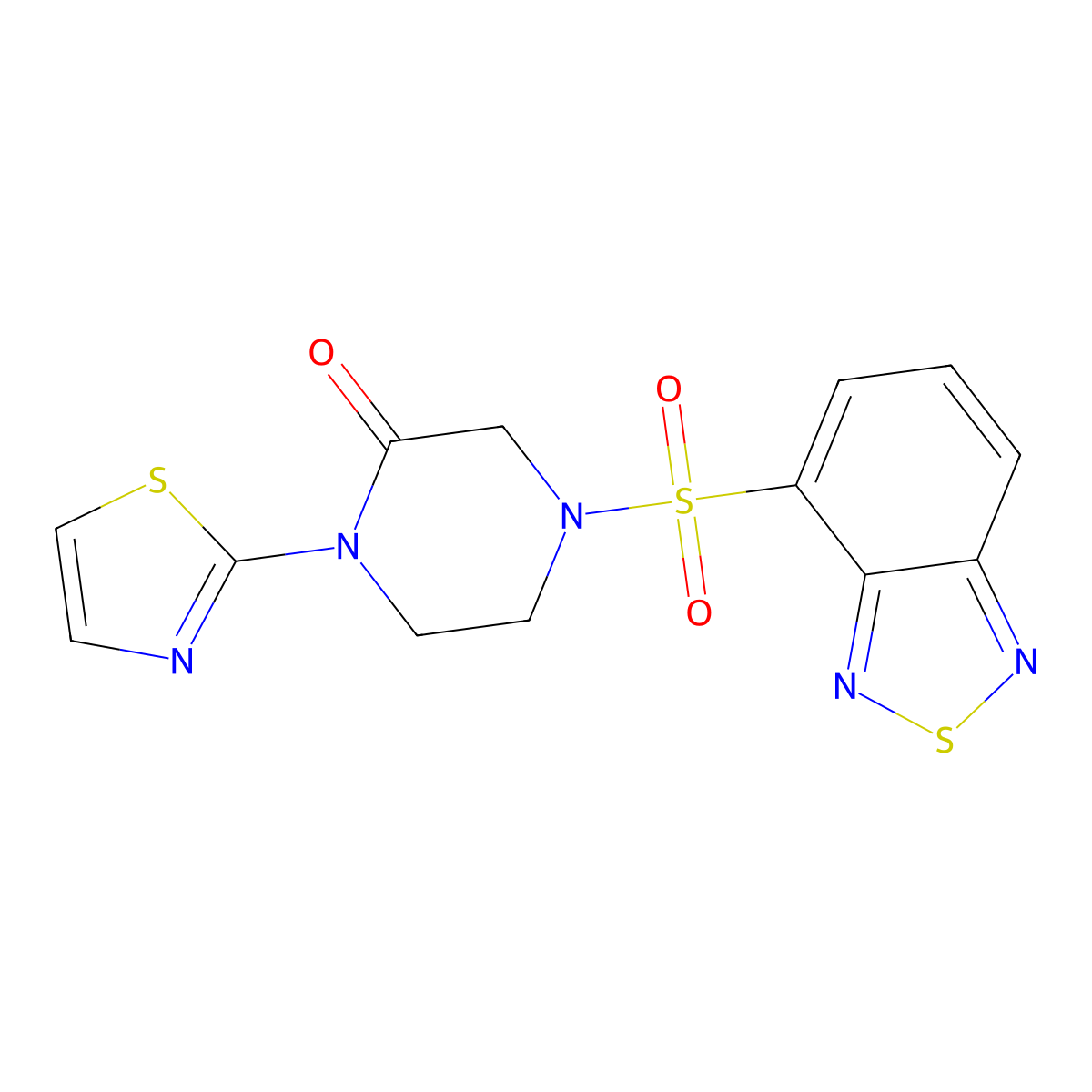 4-(Benzo[c][1,2,5]thiadiazol-4-ylsulfonyl)-1-(thiazol-2-yl)piperazin-2-one molecular structure, CAS 2320543-81-3