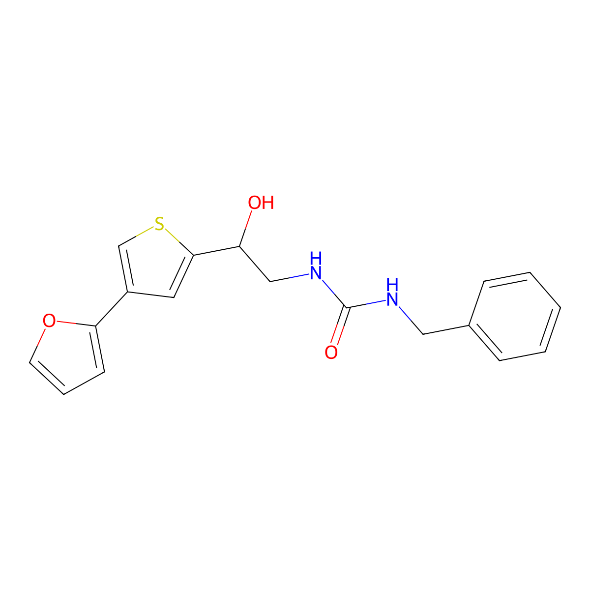 1-Benzyl-3-{2-[4-(furan-2-yl)thiophen-2-yl]-2-hydroxyethyl}urea molecular structure, CAS 2320544-27-0