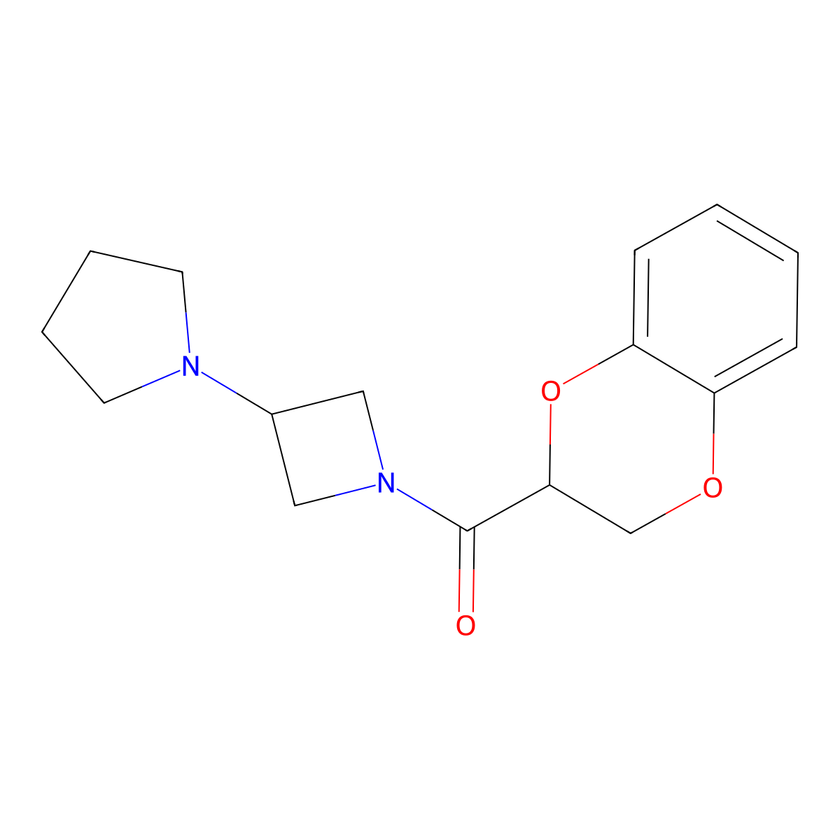 1-[1-(2,3-Dihydro-1,4-benzodioxine-2-carbonyl)azetidin-3-yl]pyrrolidine molecular structure, CAS 2320544-50-9