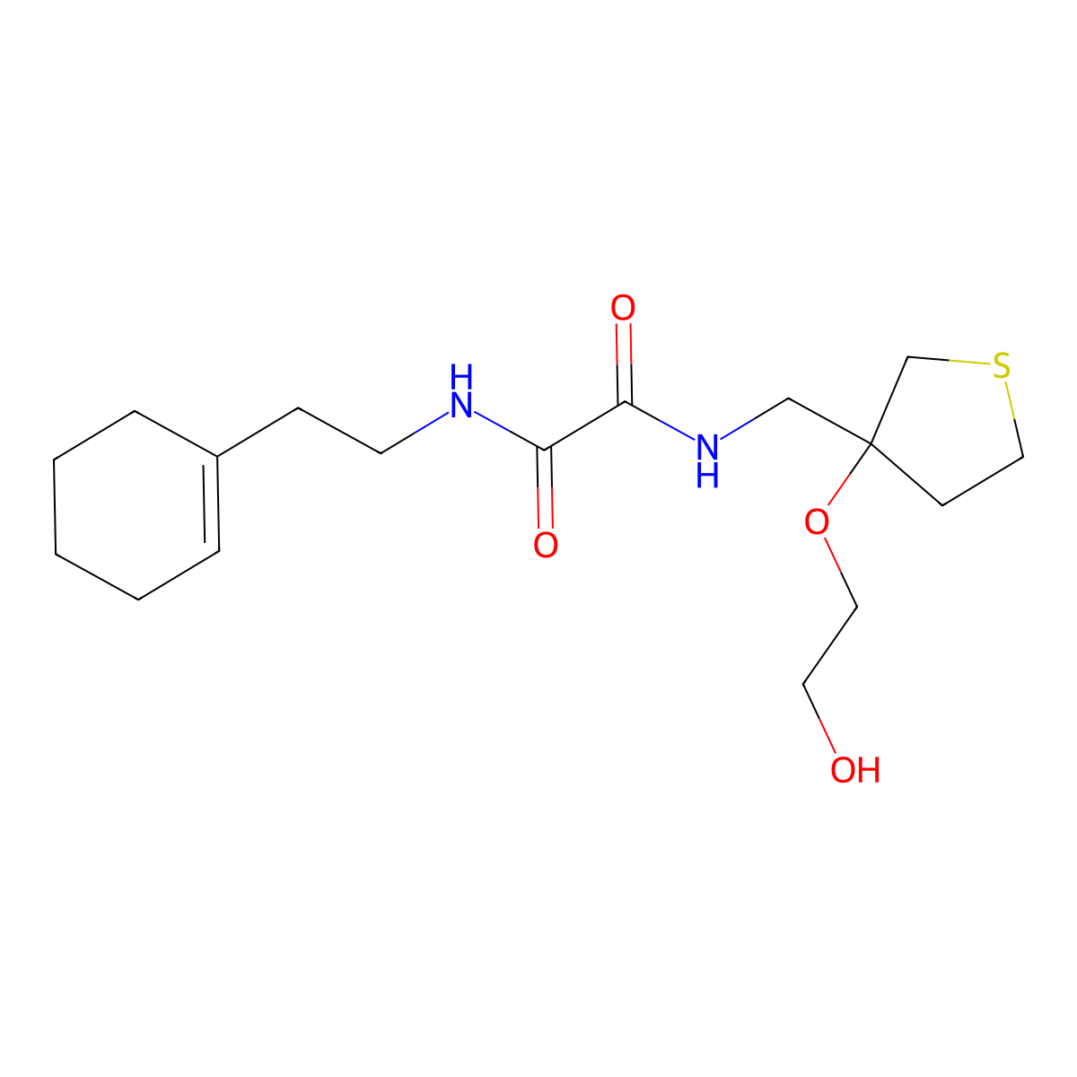 N'-[2-(cyclohex-1-en-1-yl)ethyl]-N-{[3-(2-hydroxyethoxy)thiolan-3-yl]methyl}ethanediamide molecular structure, CAS 2320544-60-1