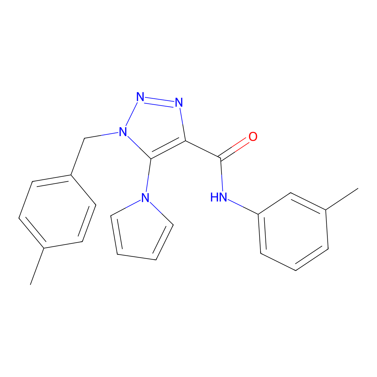 N-(3-methylphenyl)-1-[(4-methylphenyl)methyl]-5-(1H-pyrrol-1-yl)-1H-1,2,3-triazole-4-carboxamide molecular structure, CAS 2320545-29-5