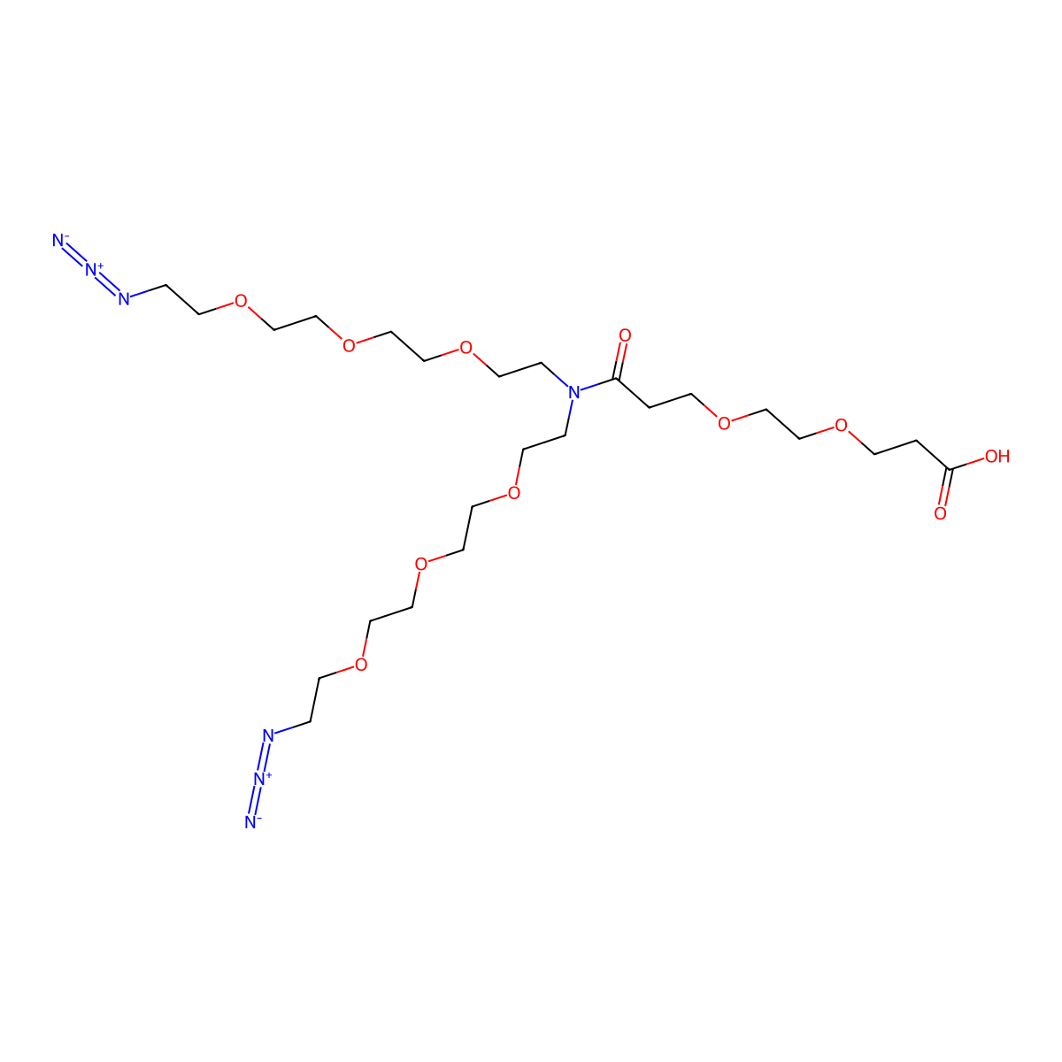 N-(Acid-PEG2)-N-bis(PEG3-azide) molecular structure, CAS 2320560-35-6